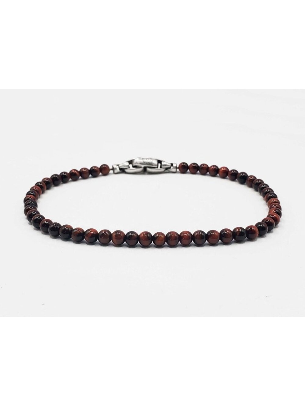 David Yurman Men's Spiritual Beads Bracelet Red Tiger's Eye with Sterling Silver